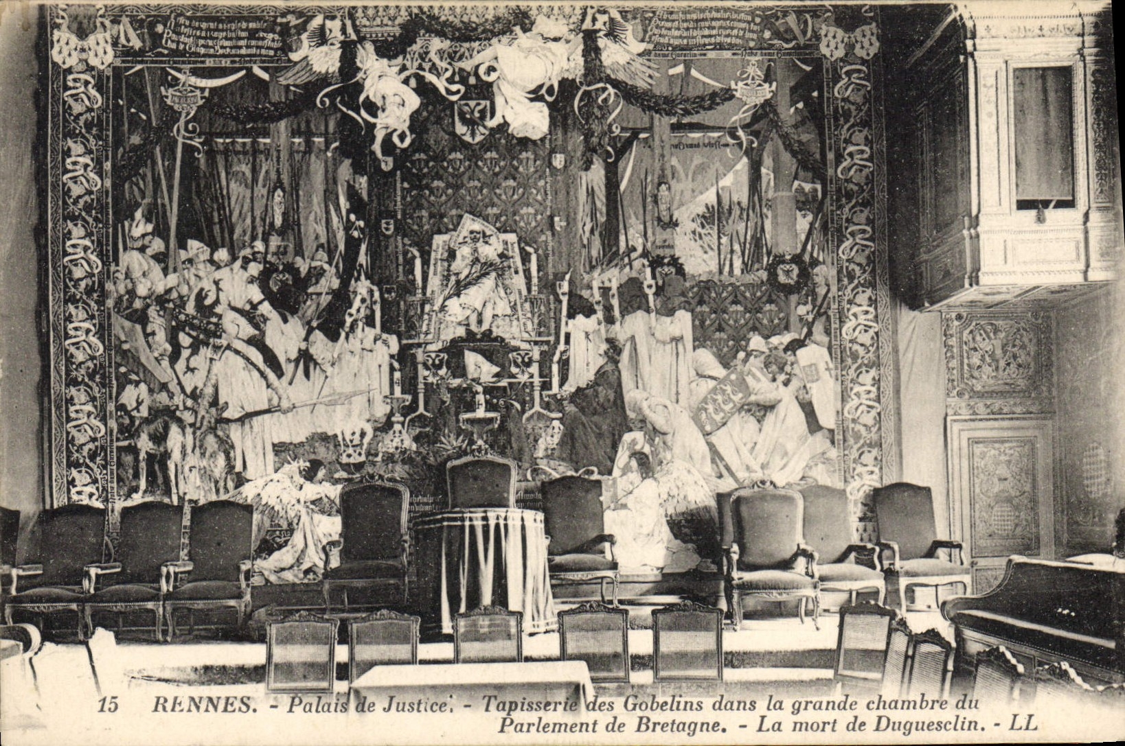CPA Rennes Palais de Justice Tapisserie des Gobelins dans la grande chambre du parlement de Bretagne
