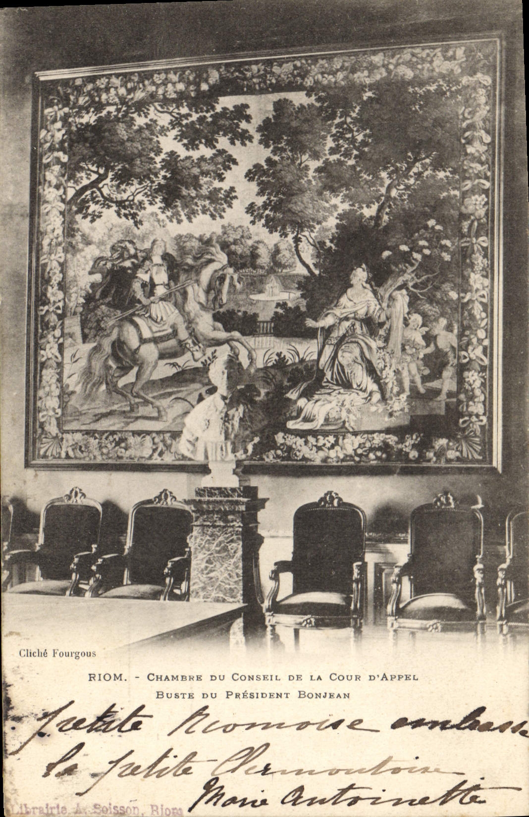 CPA Riom chambre du conseil de la cour d'appel Buste du president Bonjean 