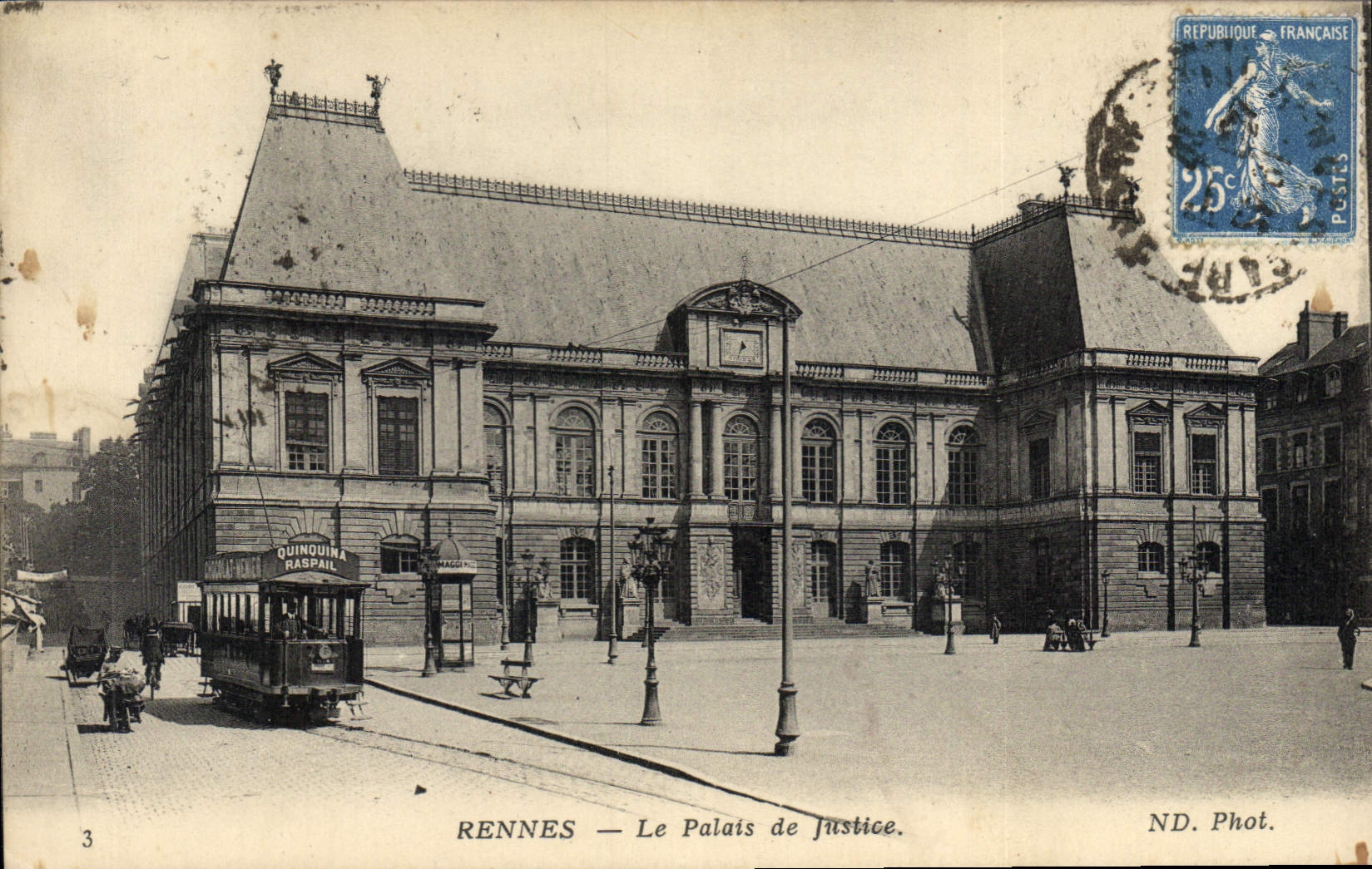 CPA Rennes le Palais de Justice Tramway