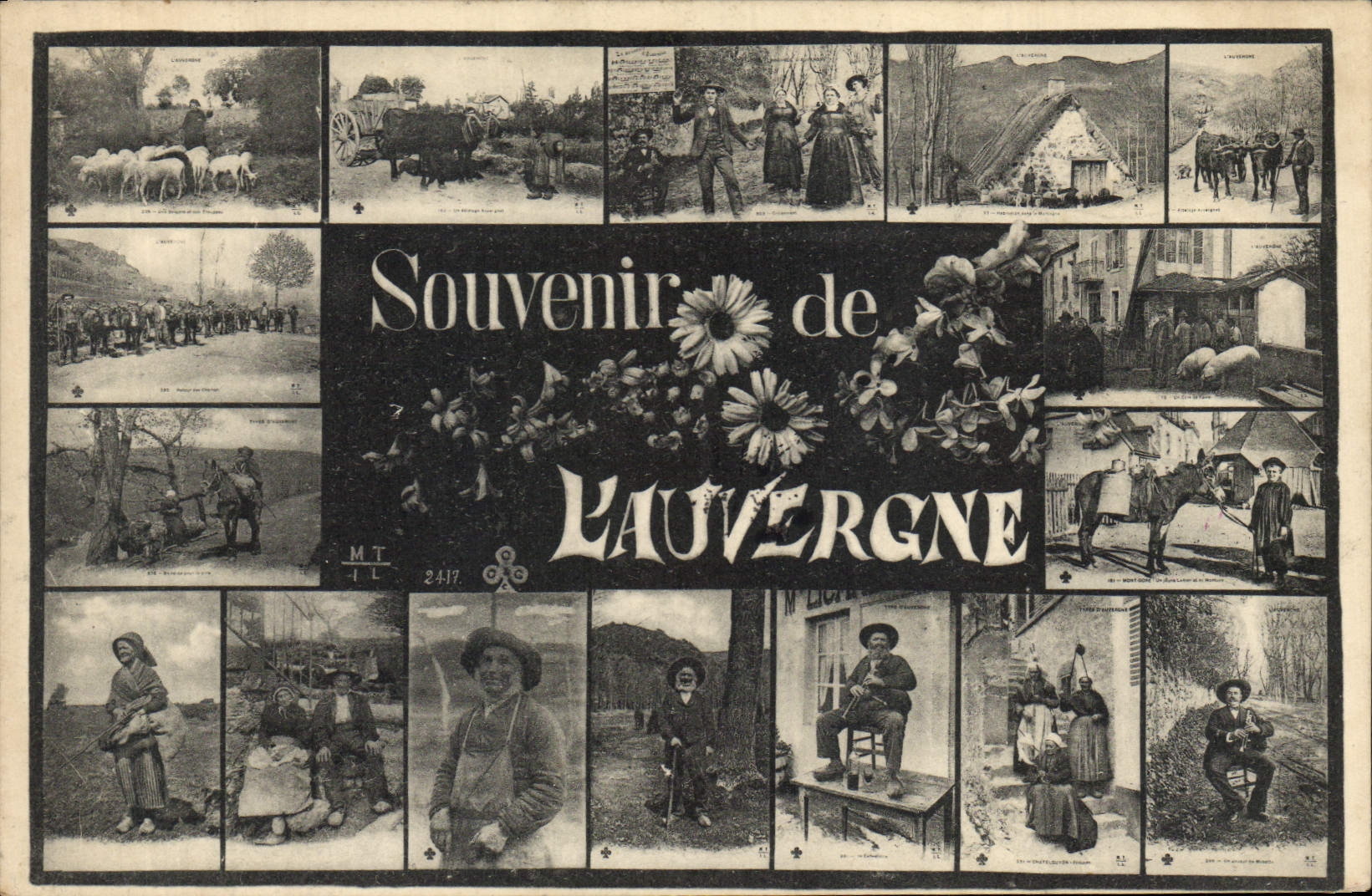 CPA Folklore Souvenir de L'Auvergne 