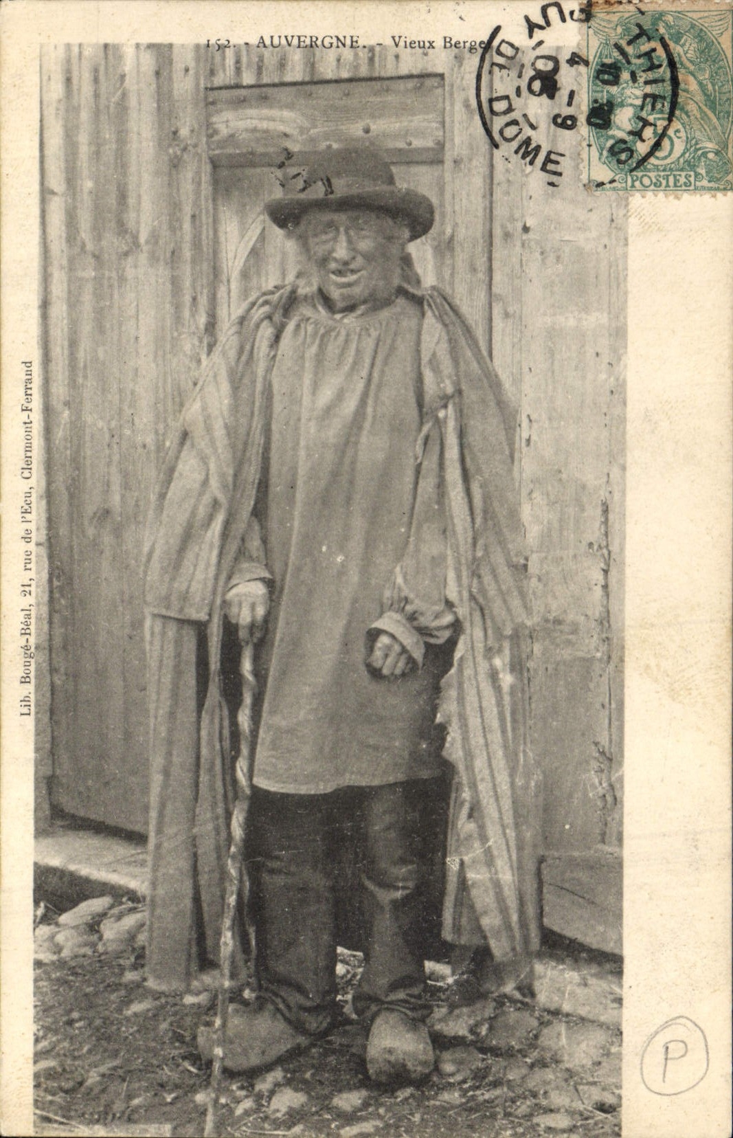 CPA Folklore Auvergne vieux Berger 