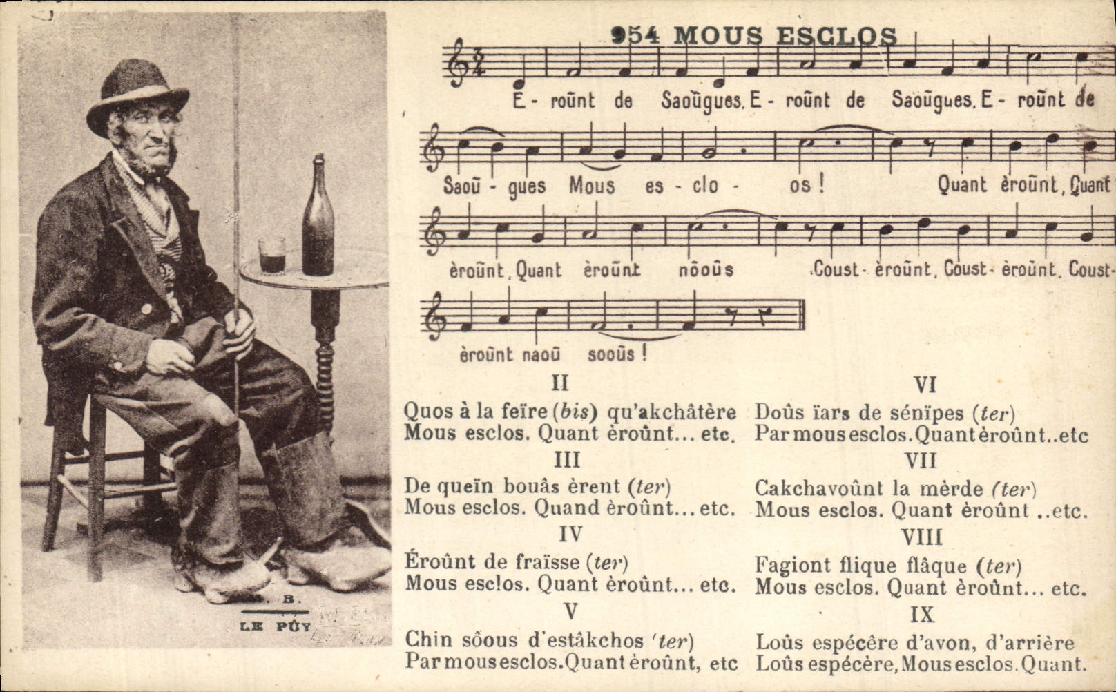 CPA Folklore Mous Esclos le Puy 