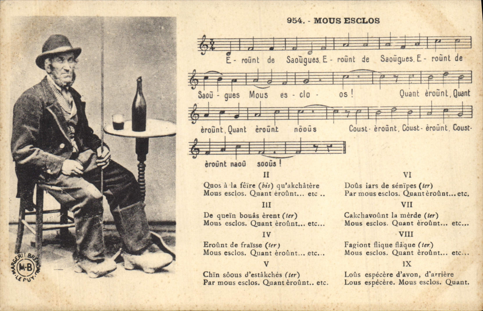 CPA Folklore Mous esclos 