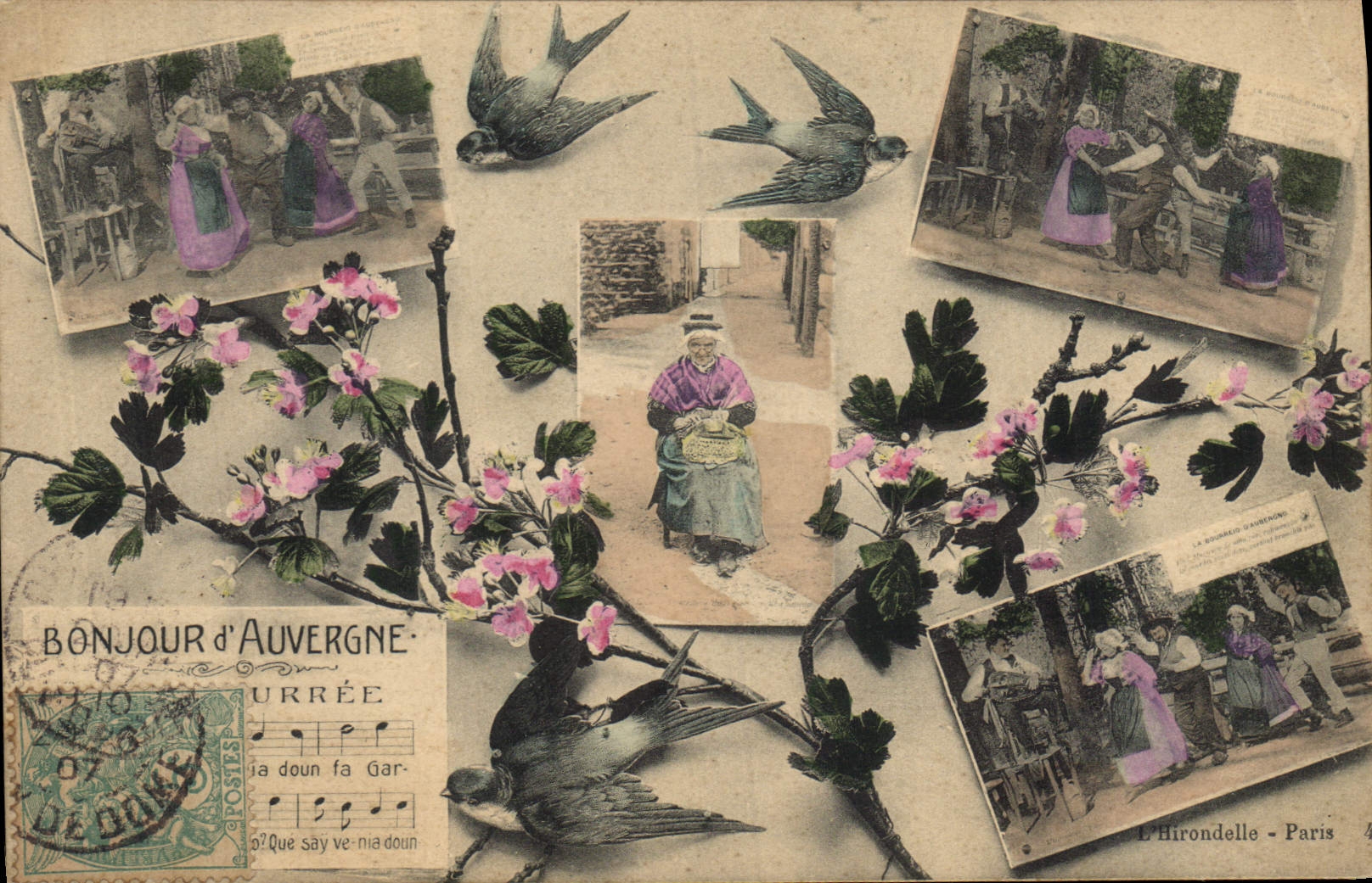 CPA Folklore Bonjour d'Auvergne