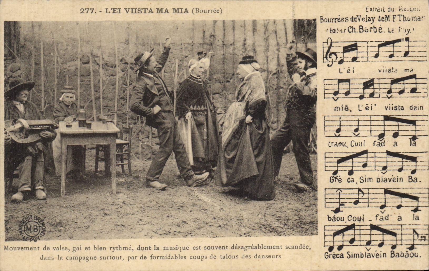 CPA Folklore L'ei vista ma mia Bourree