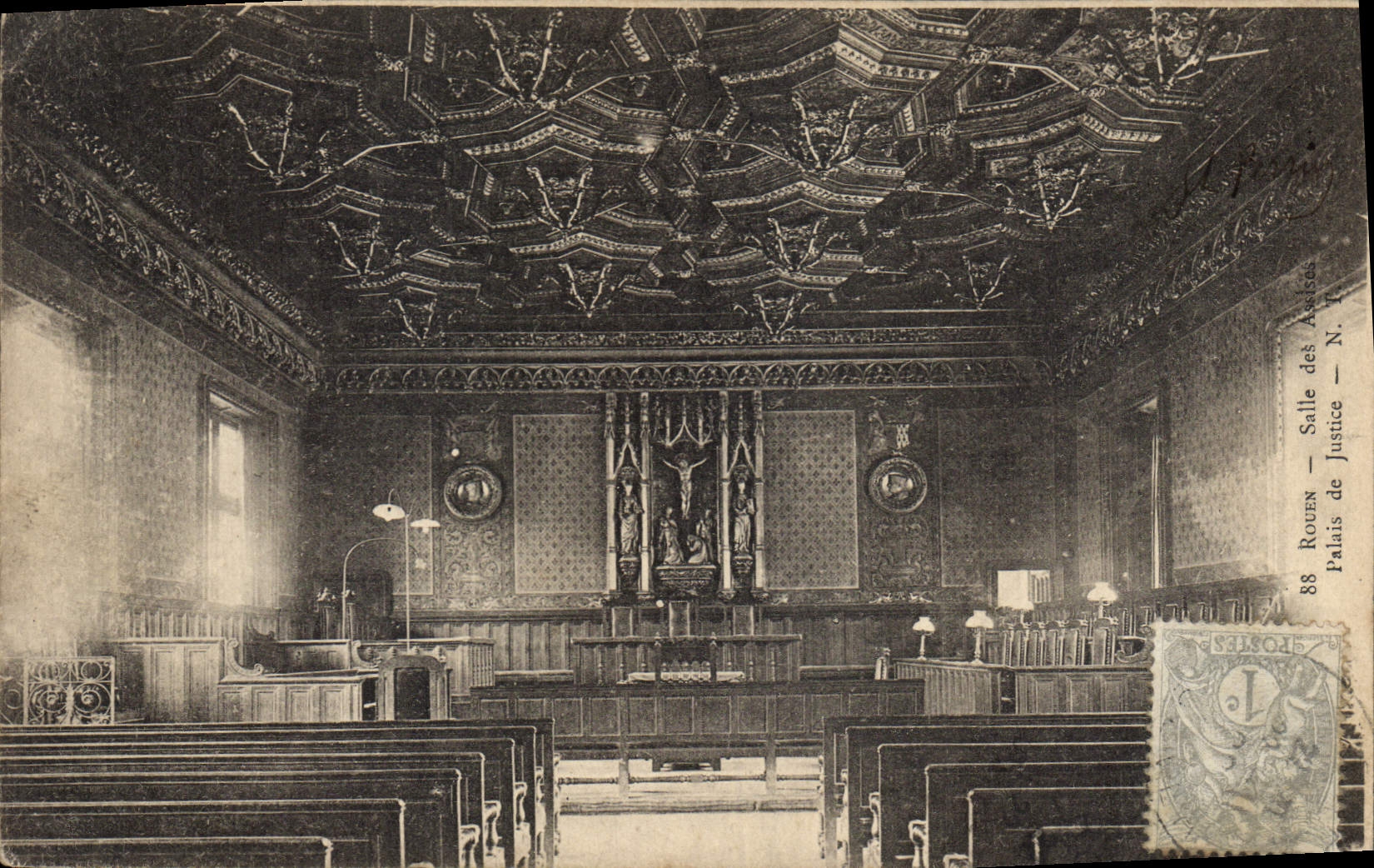 CPA Rouen salle des Assises Palais de justice 