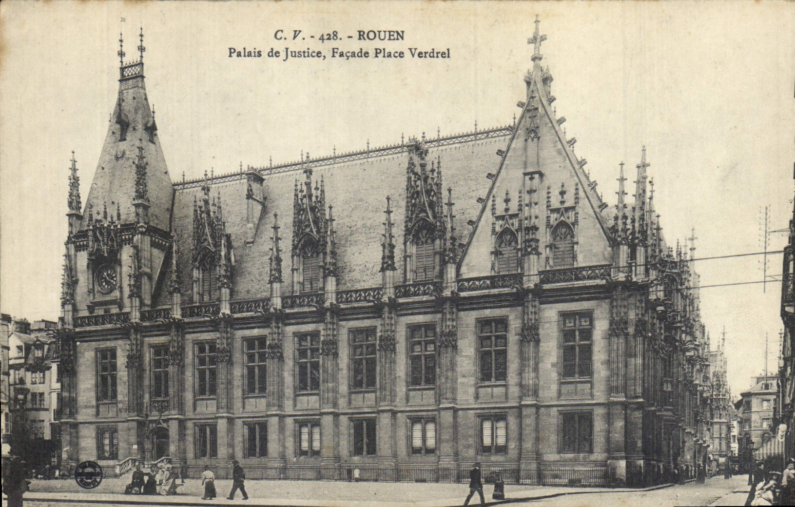 CPA Rouen palais de justice facade place Verdrel 
