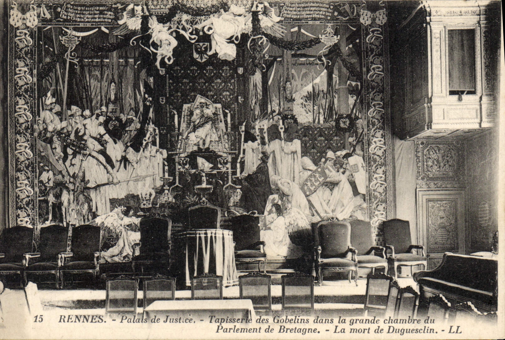 CPA Rennes Palais de Justice Tapisserie des Gobelins dans la grande chambre du Parlement de Bretagne