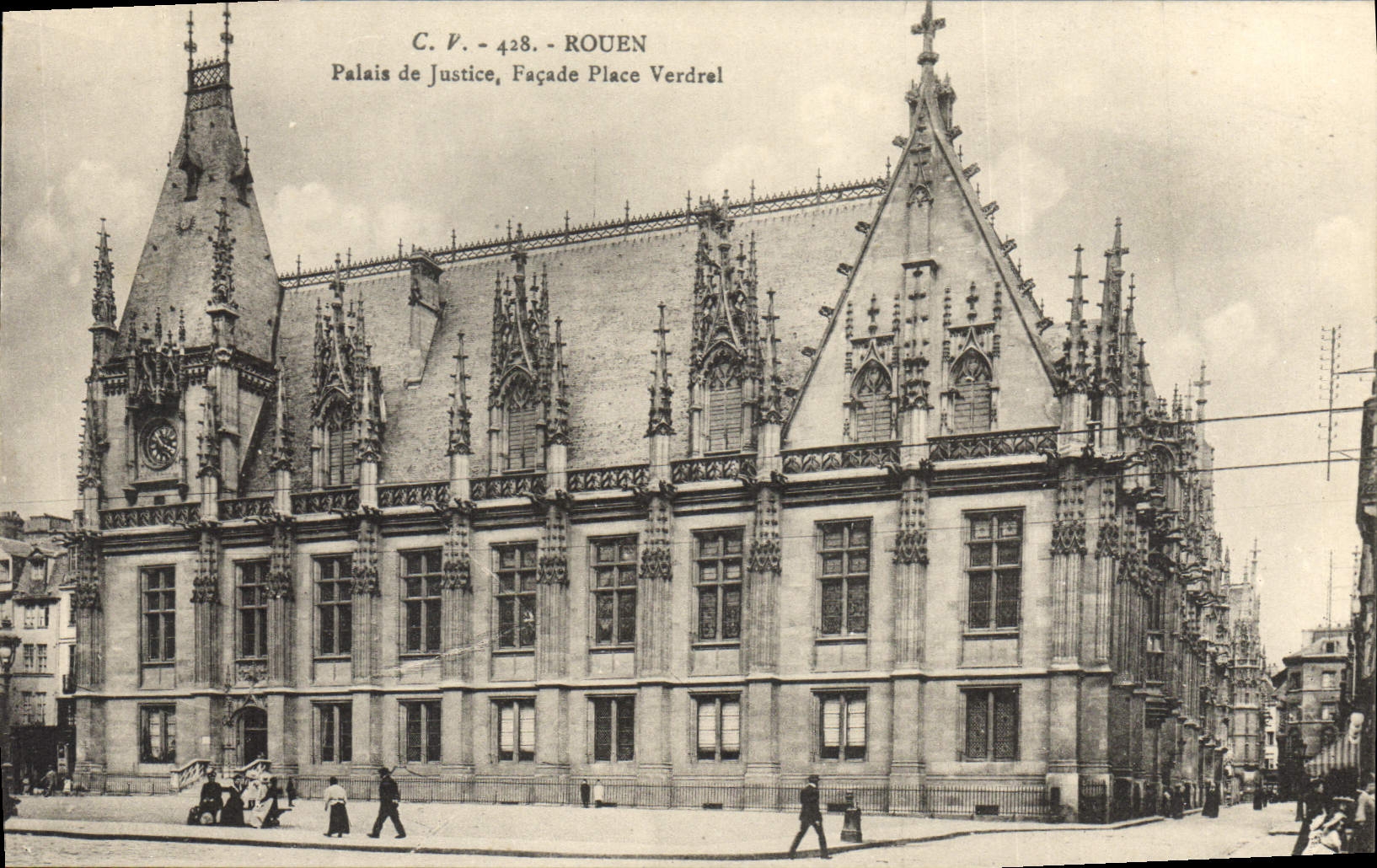 CPA Rouen le Palais de Justice facade place Verdrel 