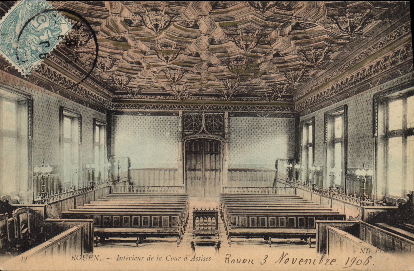 CPA Rouen Interieur de la cour d'Assises 