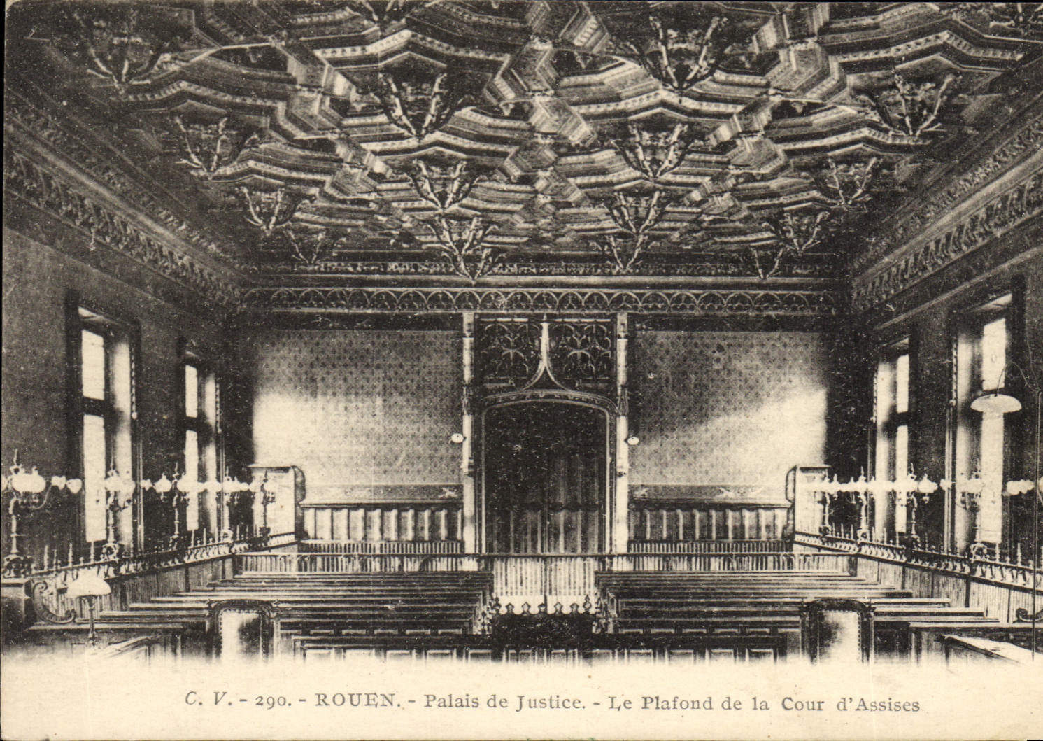 CPA Rouen le Palais de Justice le plafond de la cour d'Assises 