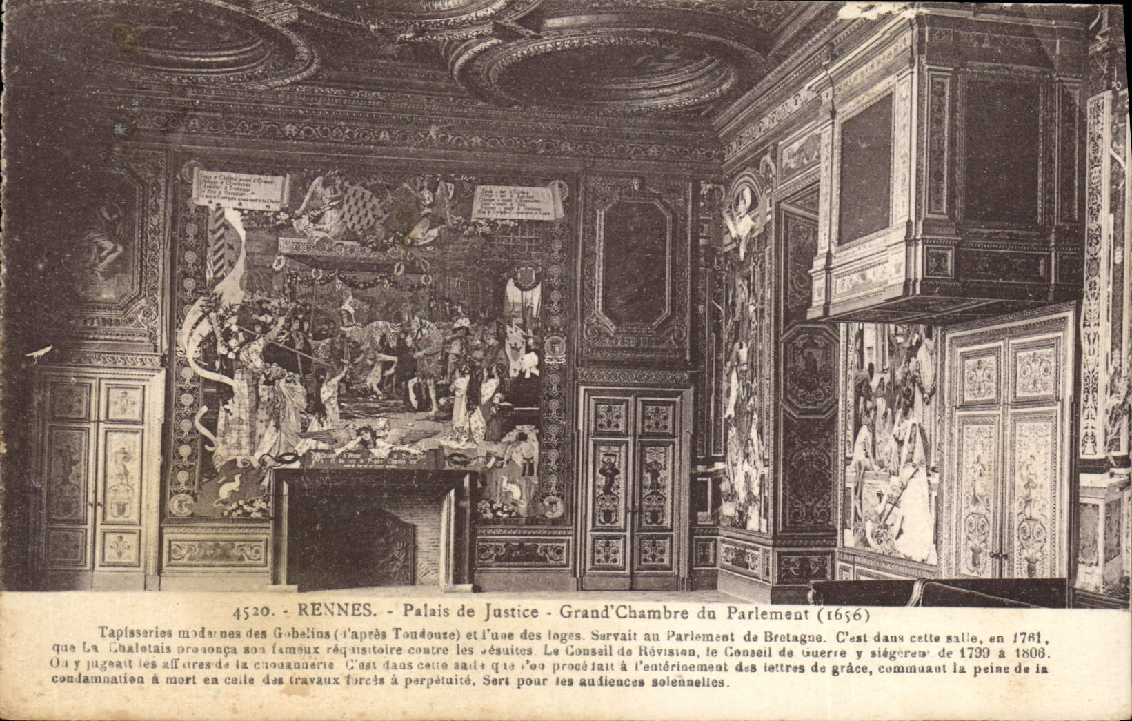 CPA Rennes Palais de Justice grand chambre du parlement 1656 