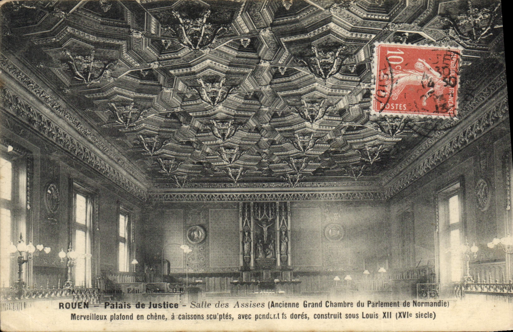 CPA Rouen Palais de Justice salle des Assises ancienne grand chambre du parlement de Normandie 