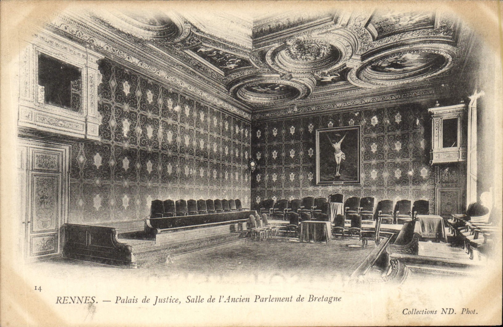 CPA Rennes Palais de Justice salle de l'ancien parlement de Bretagne 