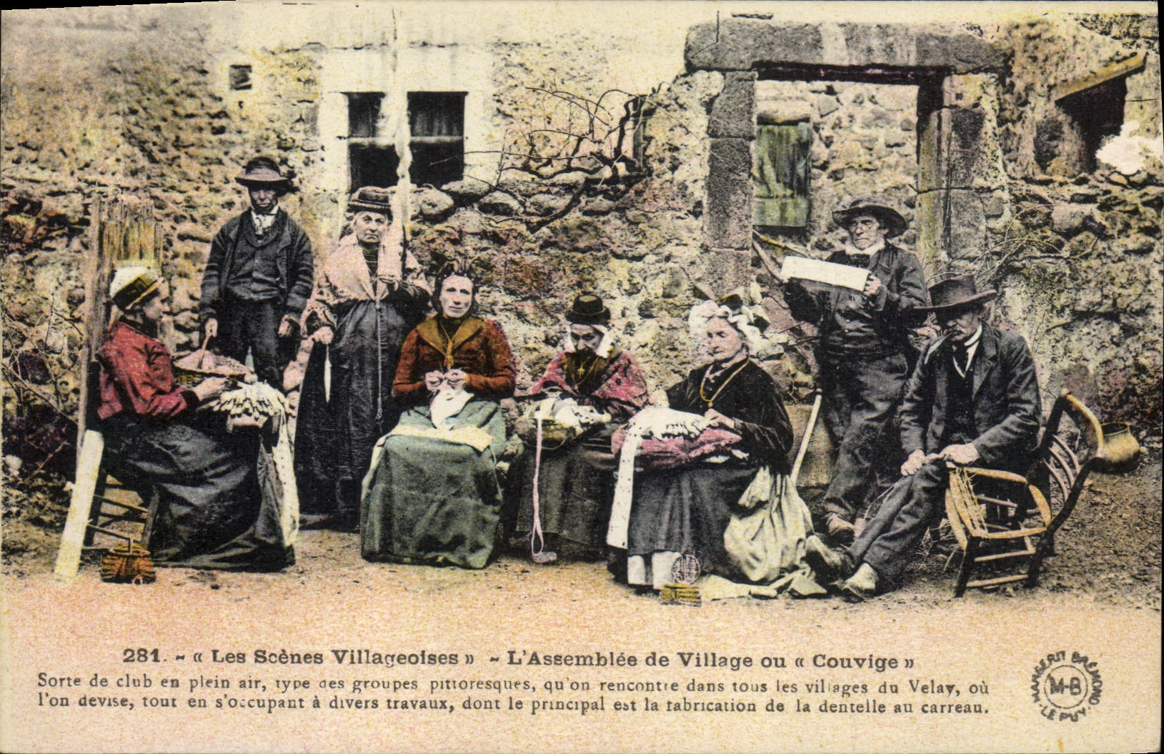 CPA Folklore Les scenes villageoises l'Assemblee de village ou couvige 