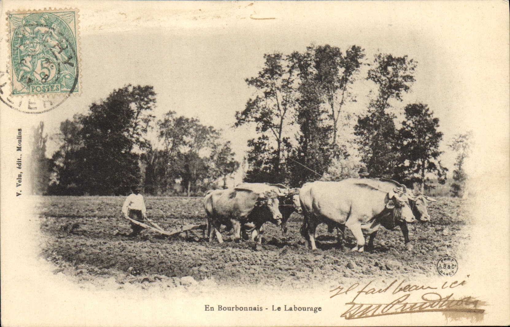 CPA Folklore En Bourbonnais Le labourage