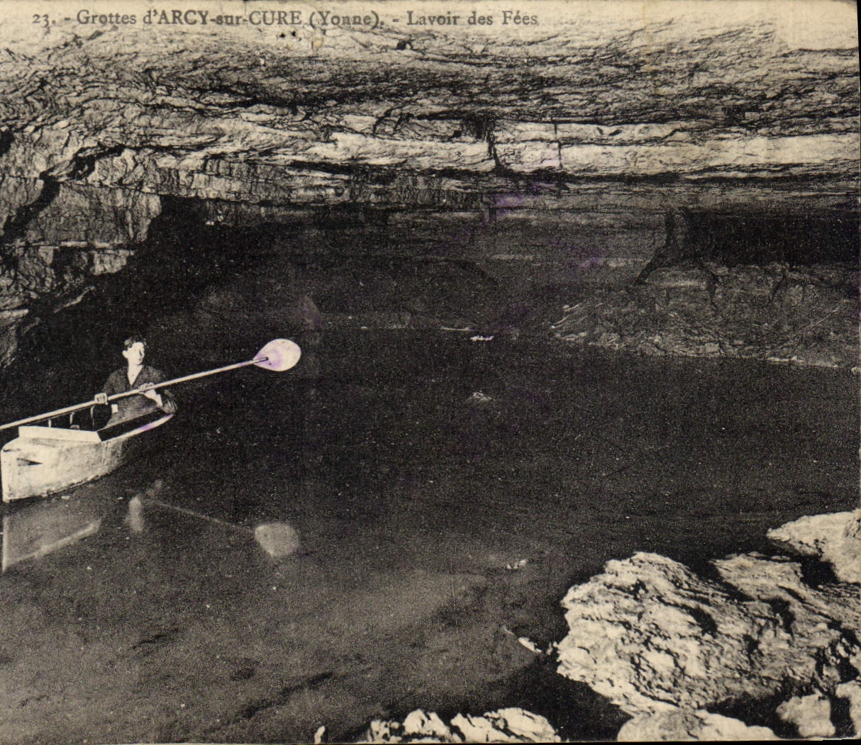 CPA Grottes d'Arcy sur cure Yonne Lavoir des Fees 