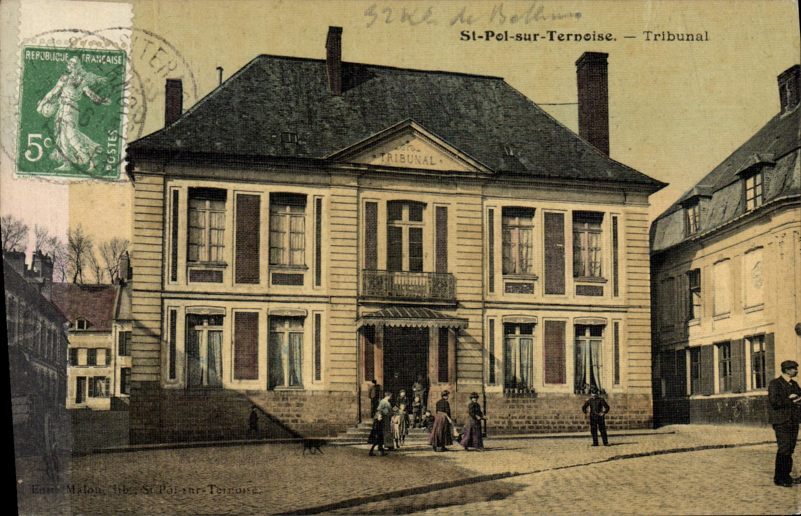 CPA St Pol sur Ternoise Tribunal (carte toilee)