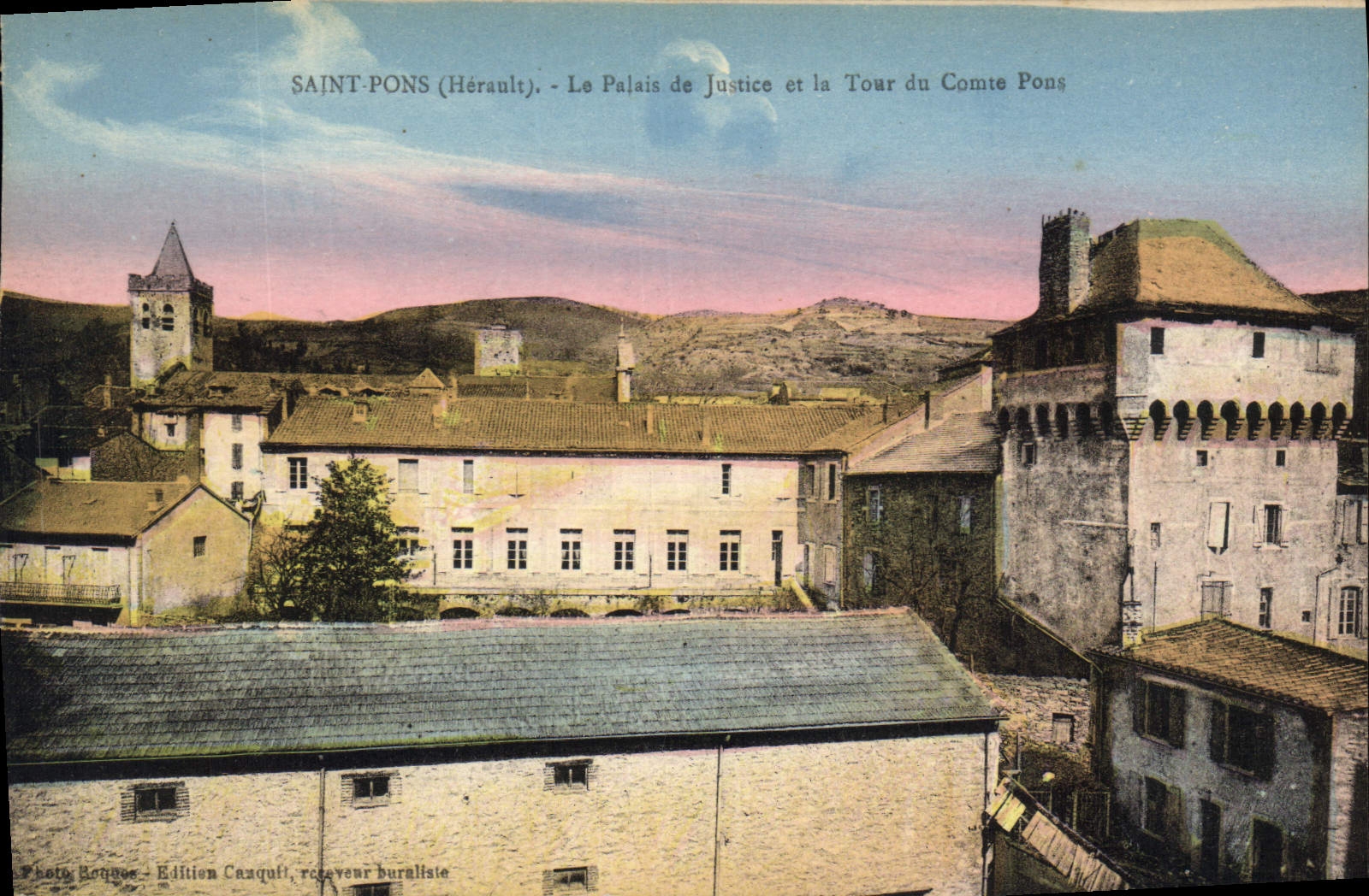 CPA Saint Pons Le Palais de Justice et la Tour du Comte Pons 