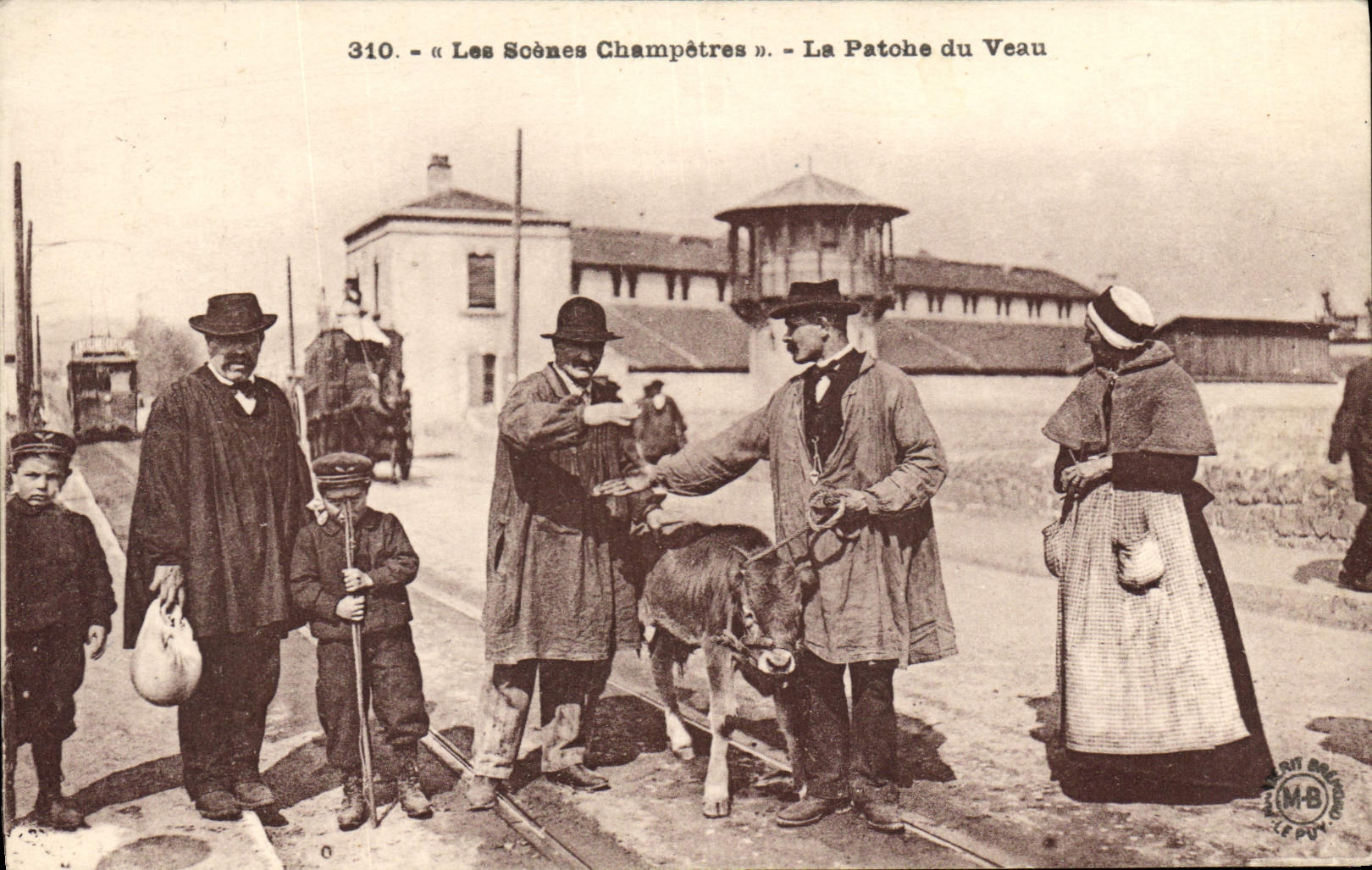 CPA Folklore Les Scenes Champetres la Patohe du Veau TOP