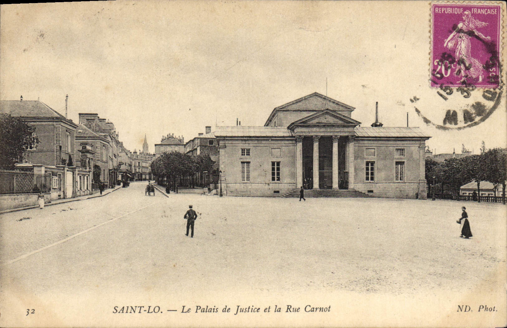 CPA Saint Lo Le Palais de Justice et la Rue Carnot