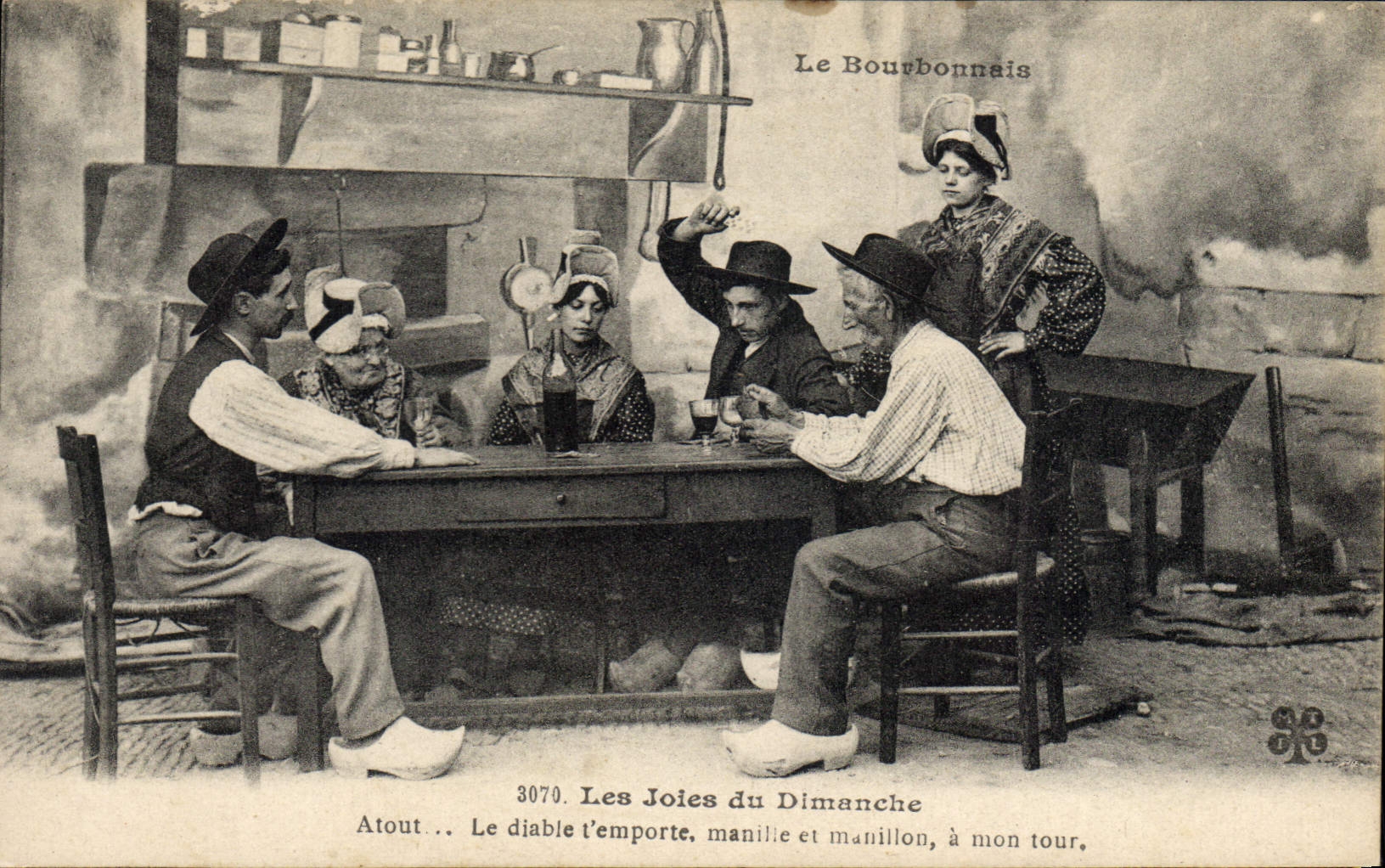 CPA Folklore Le Bourbonnais les joies du Dimanche 