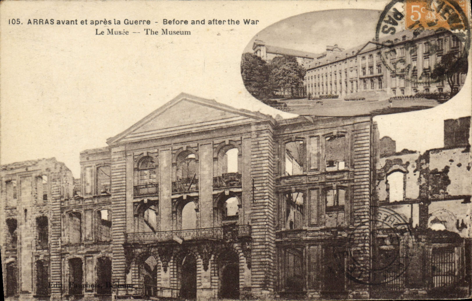 CPA Militaria Arras avant et apres la Guerre Le Musee 