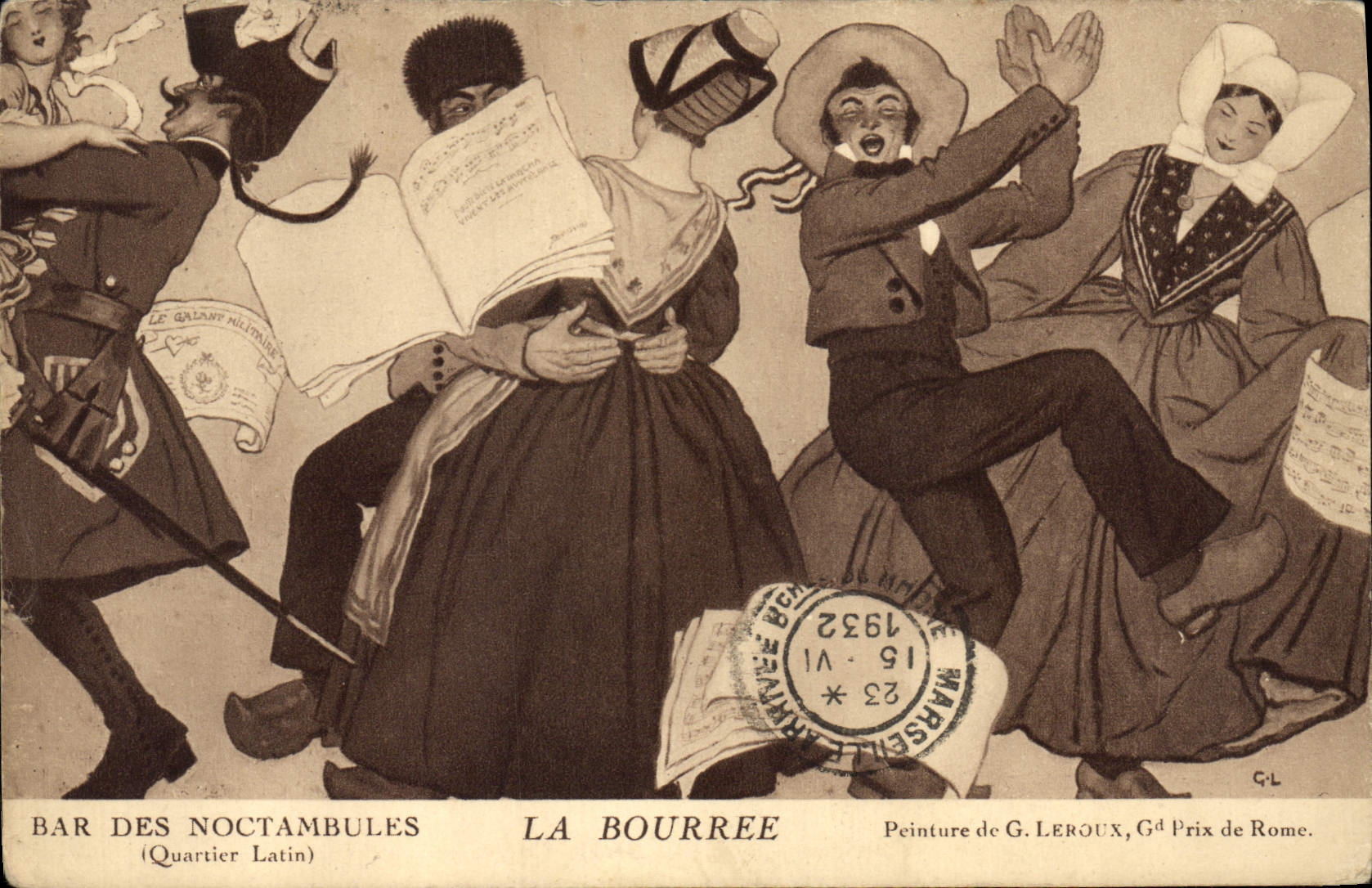 CPA Folklore Bar des Noctambules La bourree