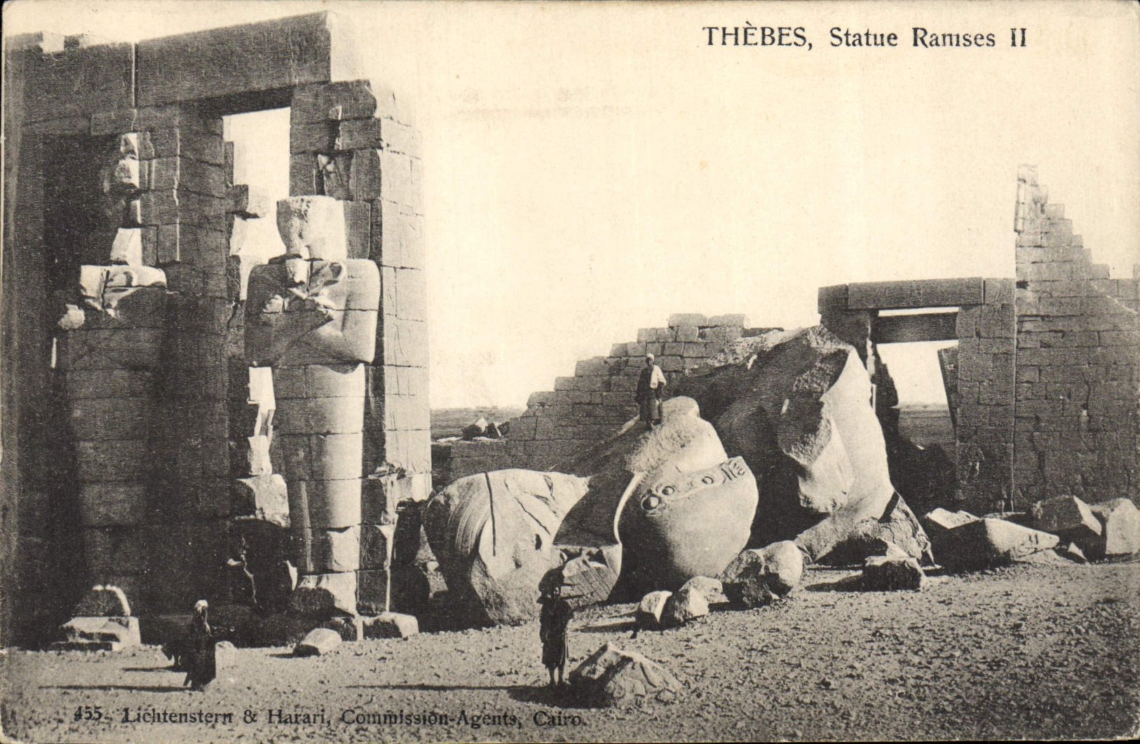 CPA Egypte Egypt THEBE  Statue Ramses II