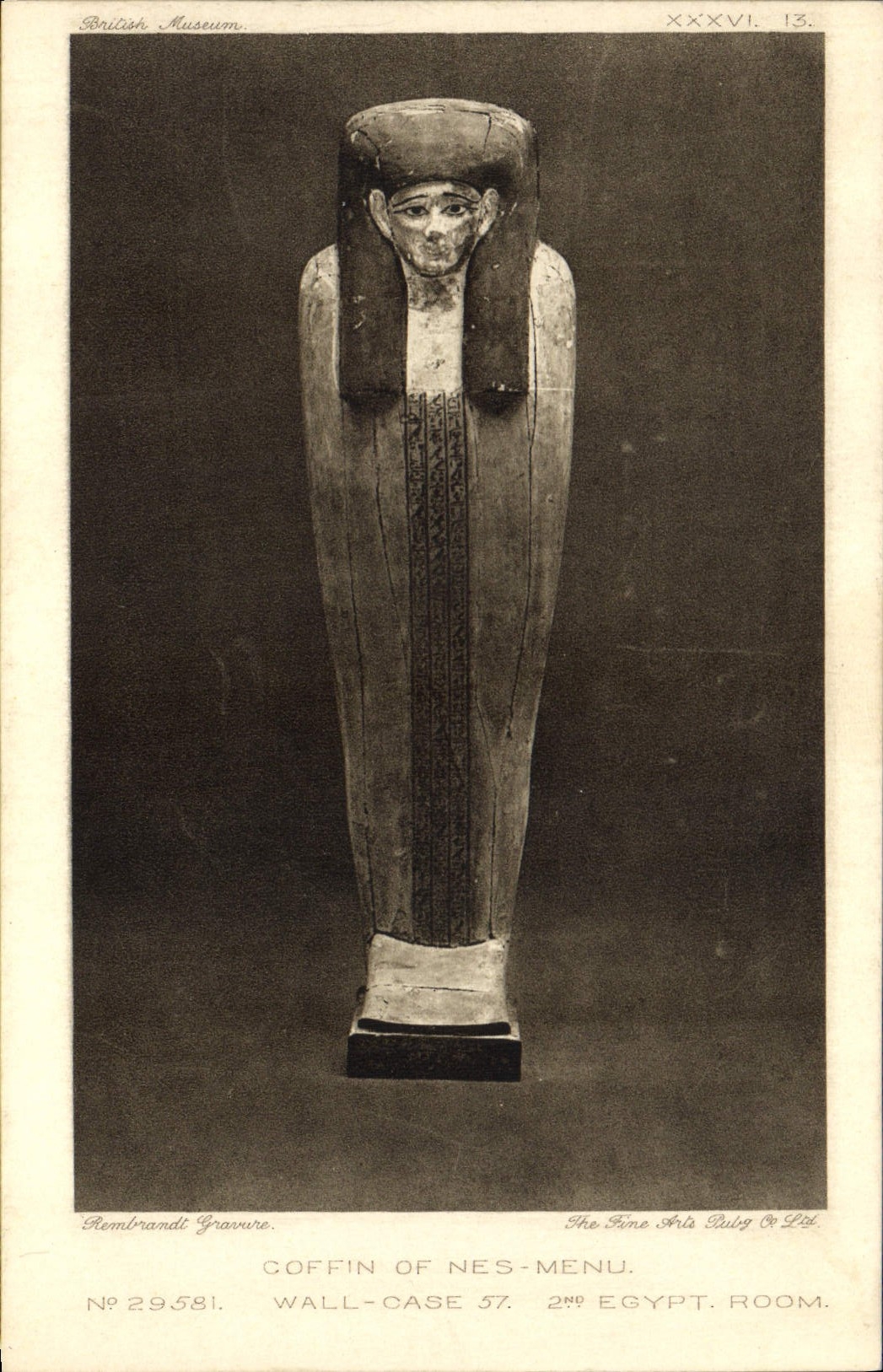 CPA Egypte Egypt Coffin of Nes Menu British Museum London