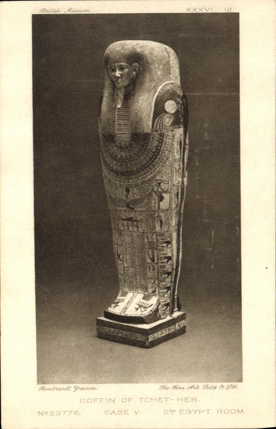 CPA Egypte Egypt Coffin of Tchet Her British Museum London