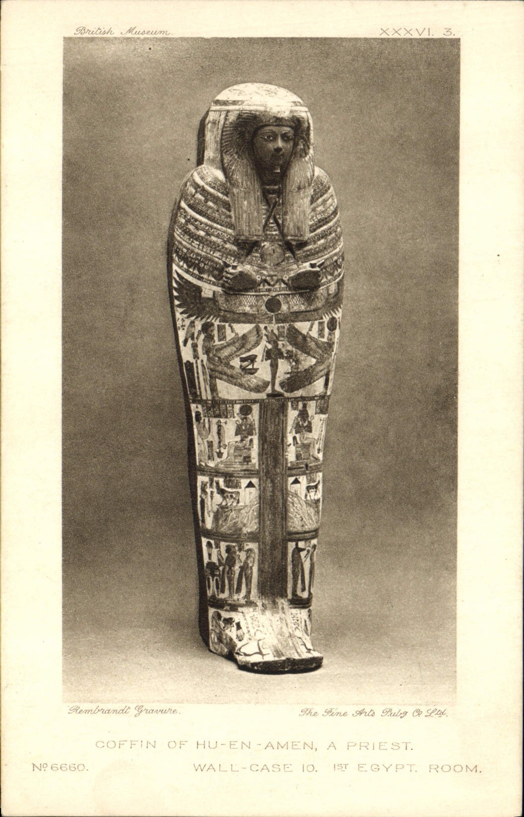 CPA Egypte Egypt Coffin of Hu En Amen a priest British Museum London
