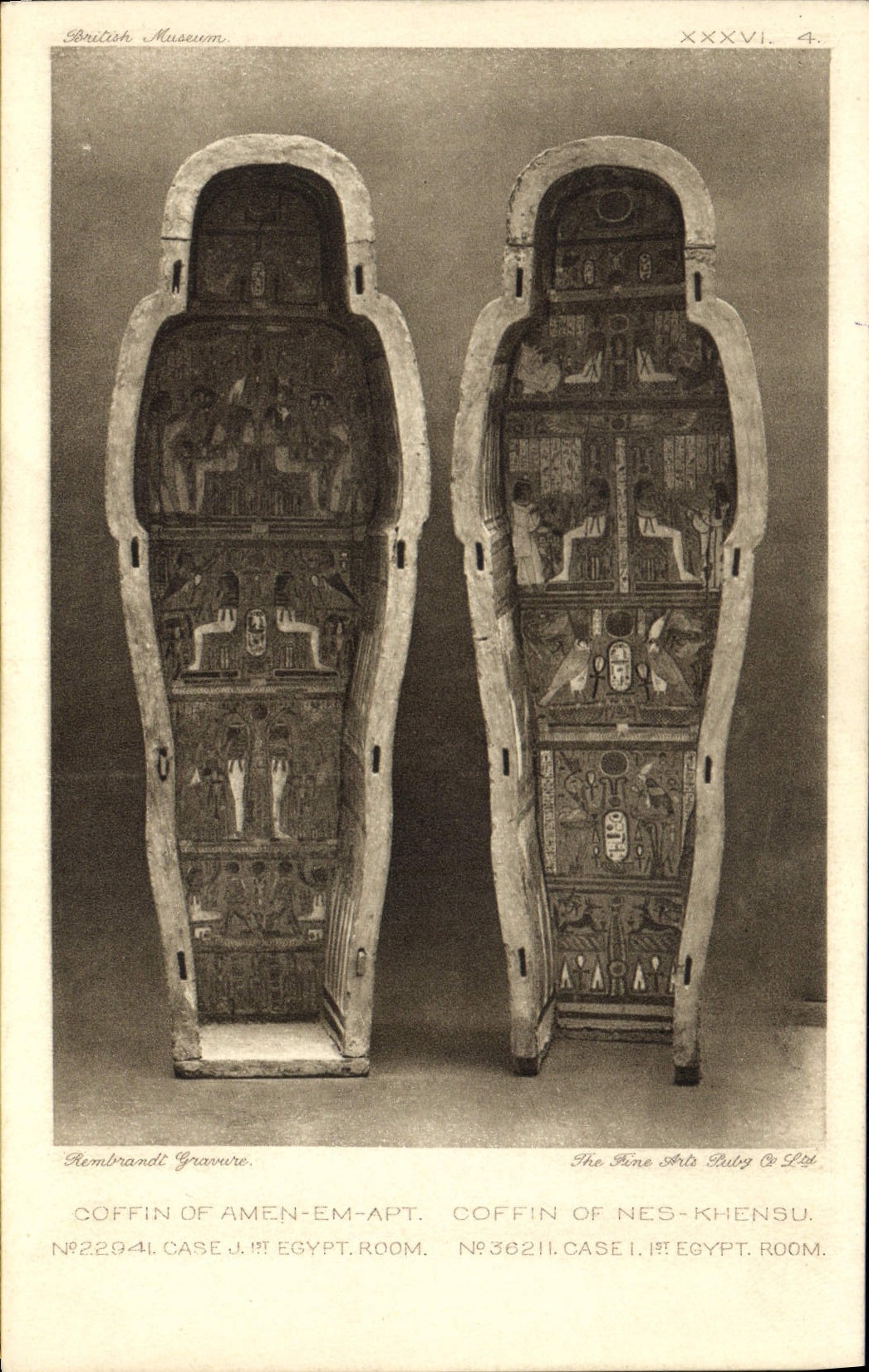 CPA Egypte Egypt Coffin of Amen Em Apt Nes Khensu British Museum London