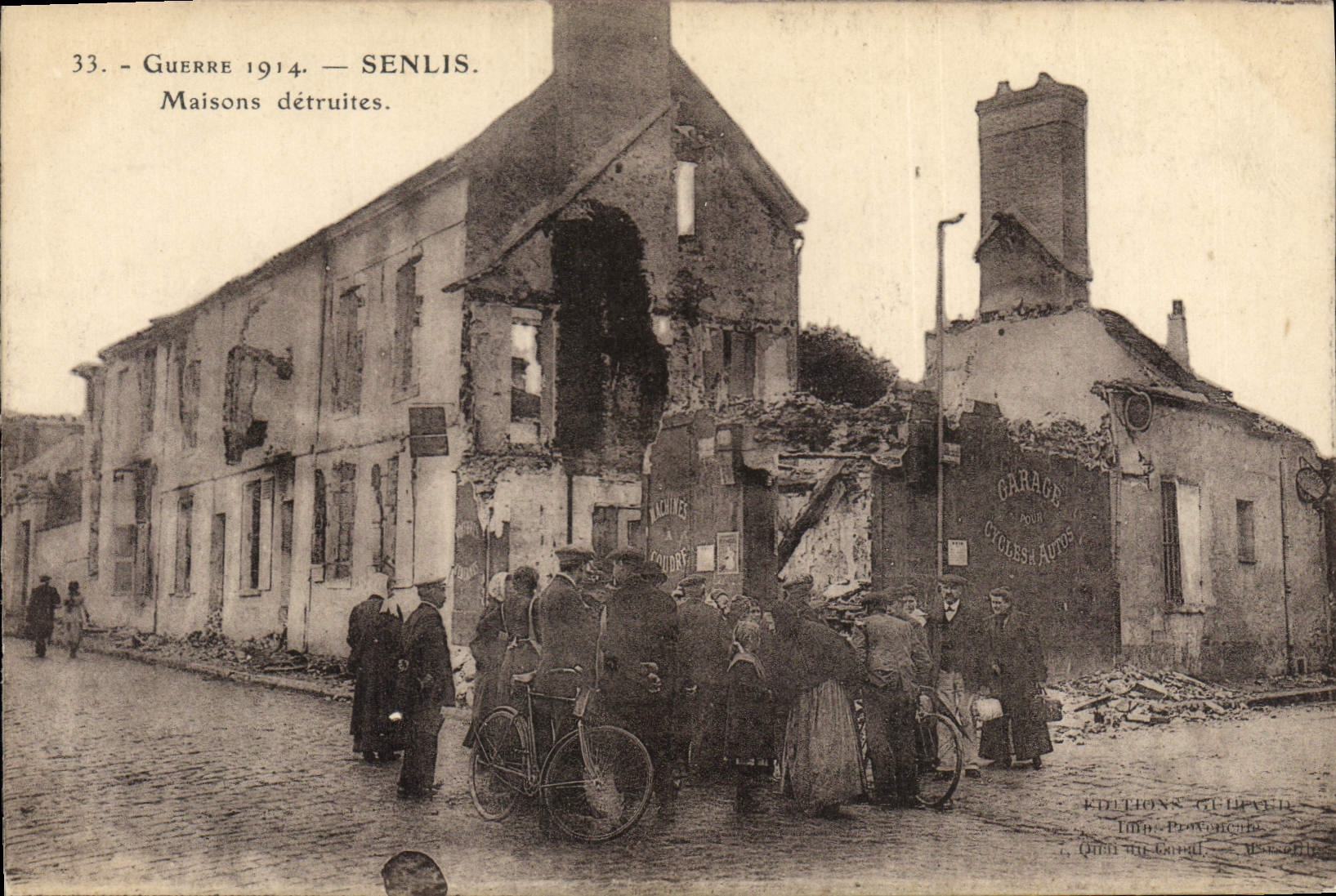 CPA Militaria Guerre 1914.- SENLIS. Maisons détruites