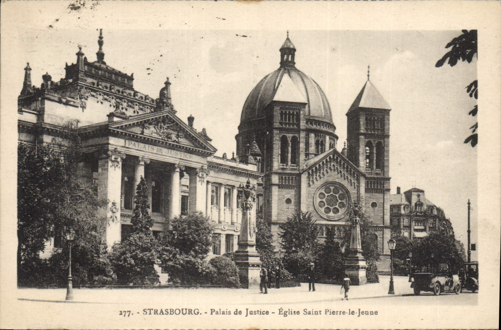 CPA STRASBOURG.-Palais de Justice-Eglise Saint Pierre-le-jeune