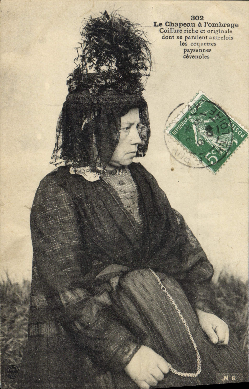 CPA Folklore Le Chapeau à l'ombrage.Coiffure riche et originale dont se paraient autrefois les conqu