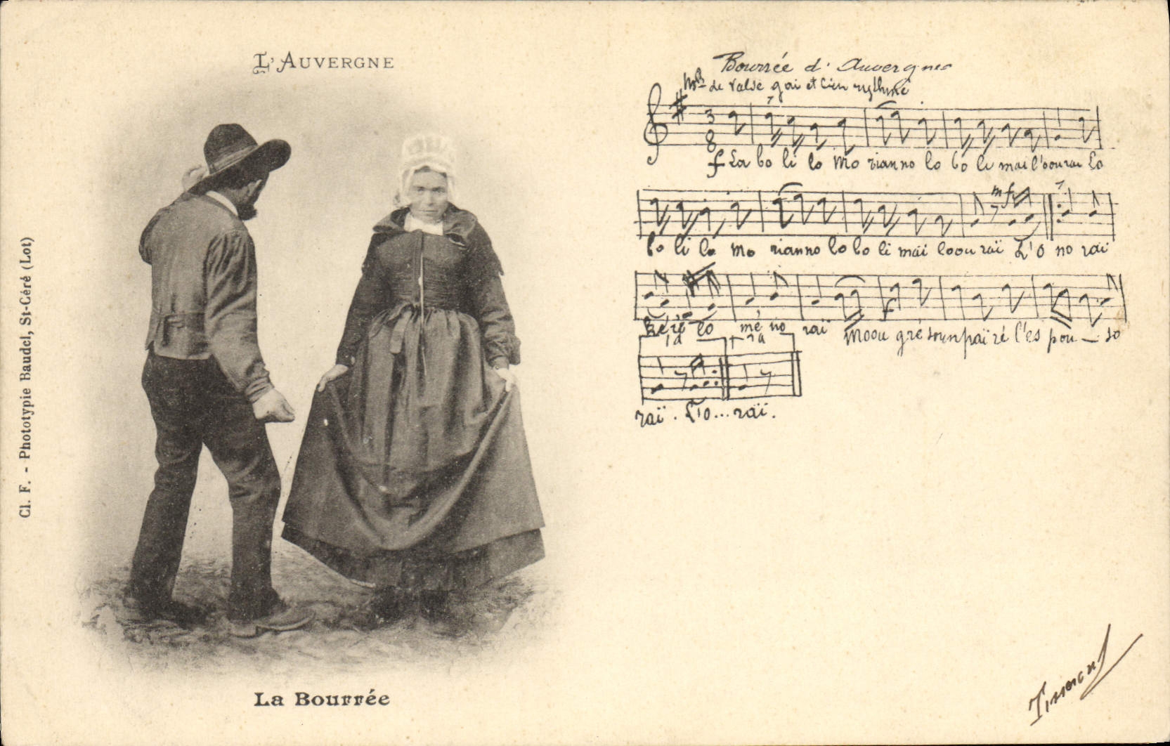 CPA Folklore La Bourrée D'Auvergne