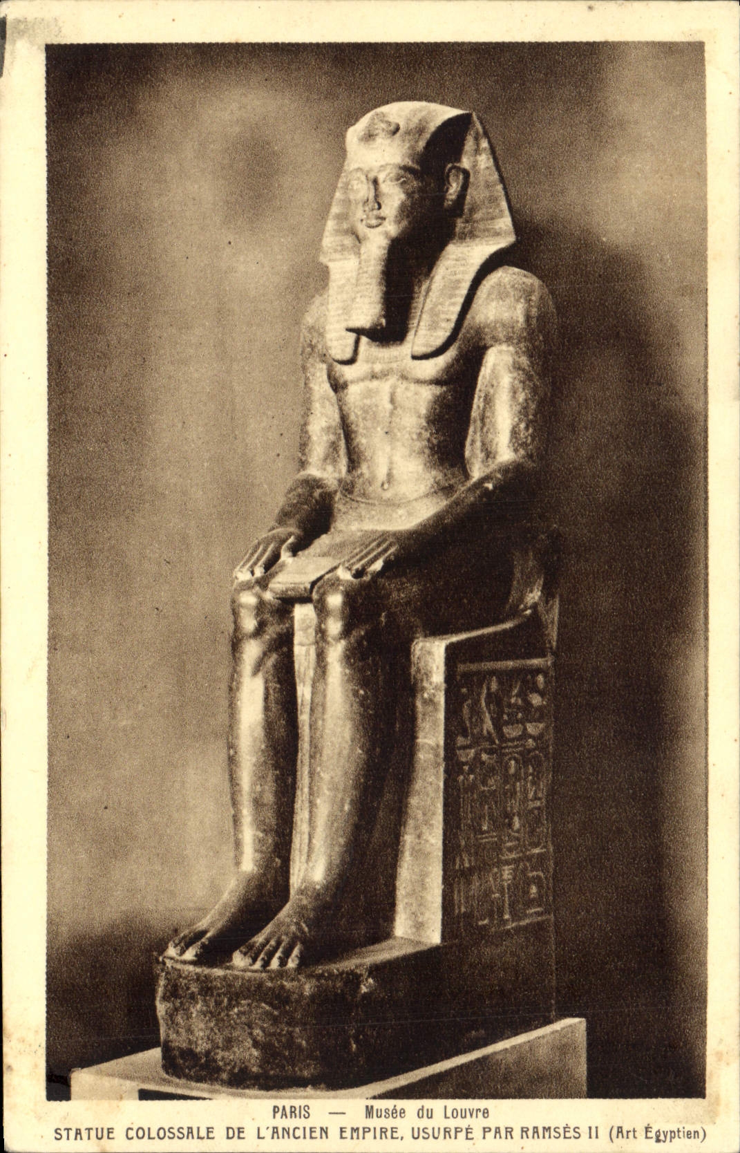 CPA Egypte Egypt Musée de Louvre.STATUE COLOSSALE DE L'ANCIEN EMPIRE USURPE PAR RAMSES II(Art Egypti