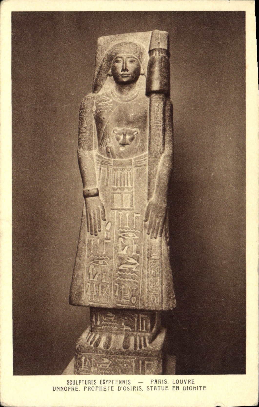 CPA Egypte Egypt SCULPTURES EGYPTIENNES- PARIS. LOUVRE.PROPHETE D'OSIRIS.STATUE EN DIORITE