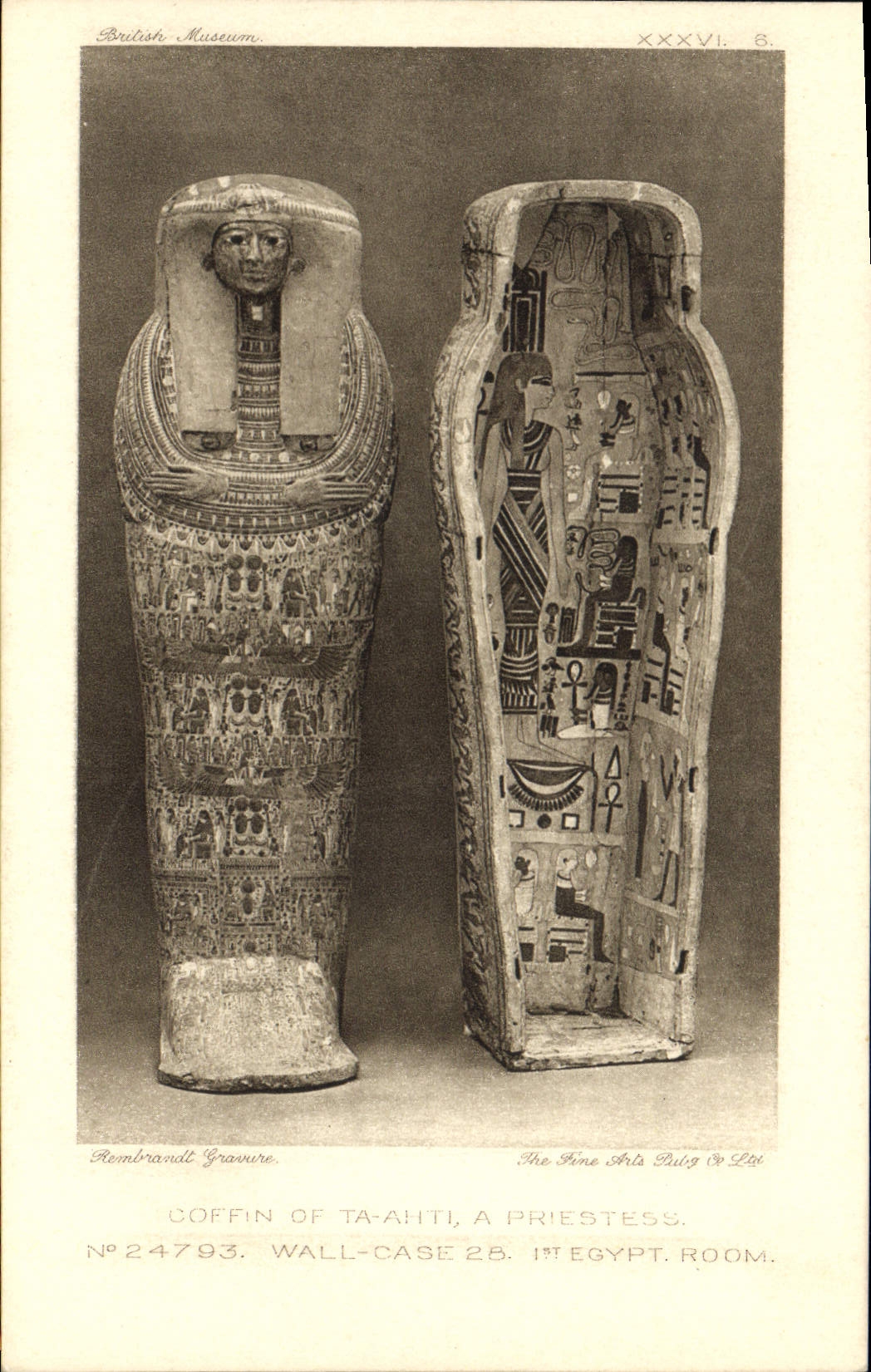 CPA Egypte Egypt Coffin of Ta Ahiti a priestess British Museum London