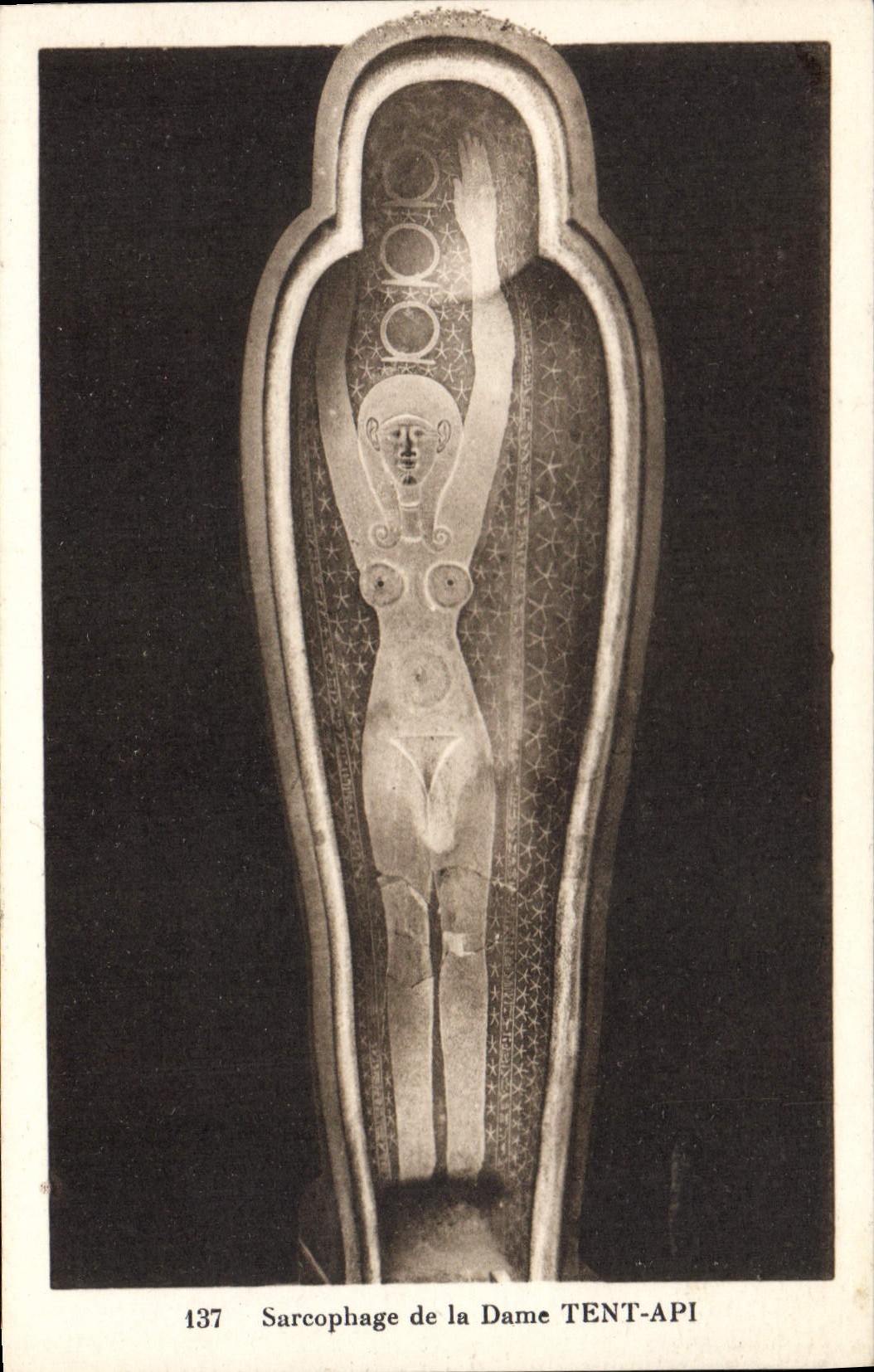 CPA Egypte Egypt Sarcophage de la Dame TENT-API