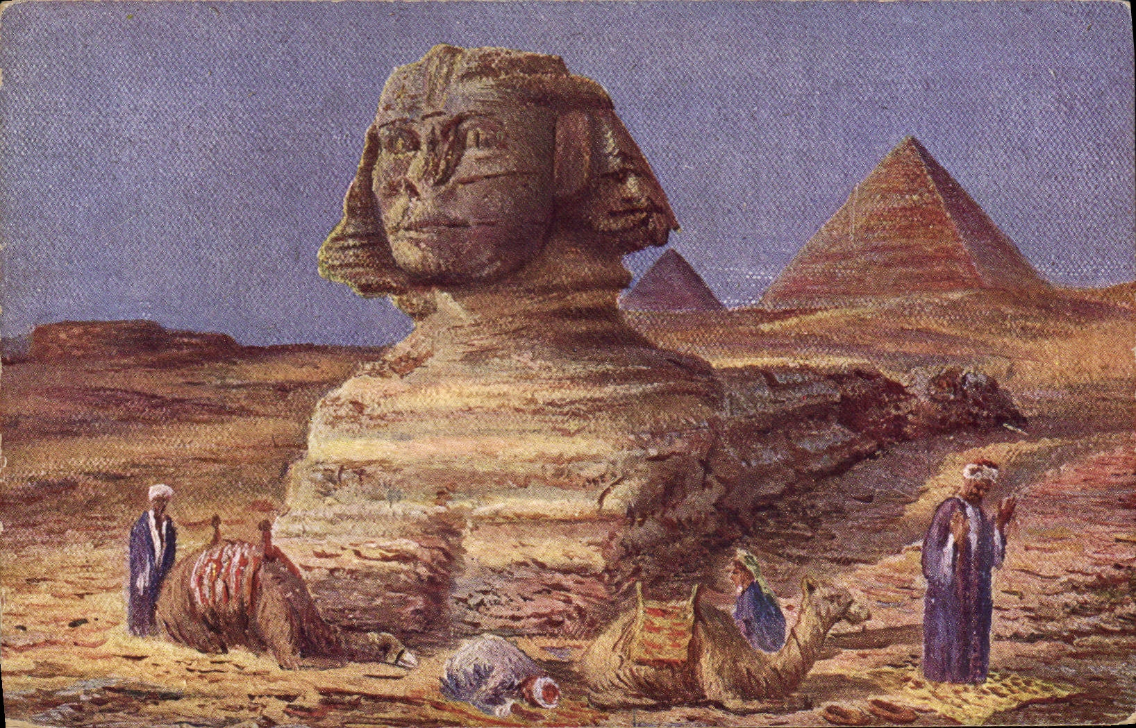 CPA Egypte Egypt Sphynx et Pyramides