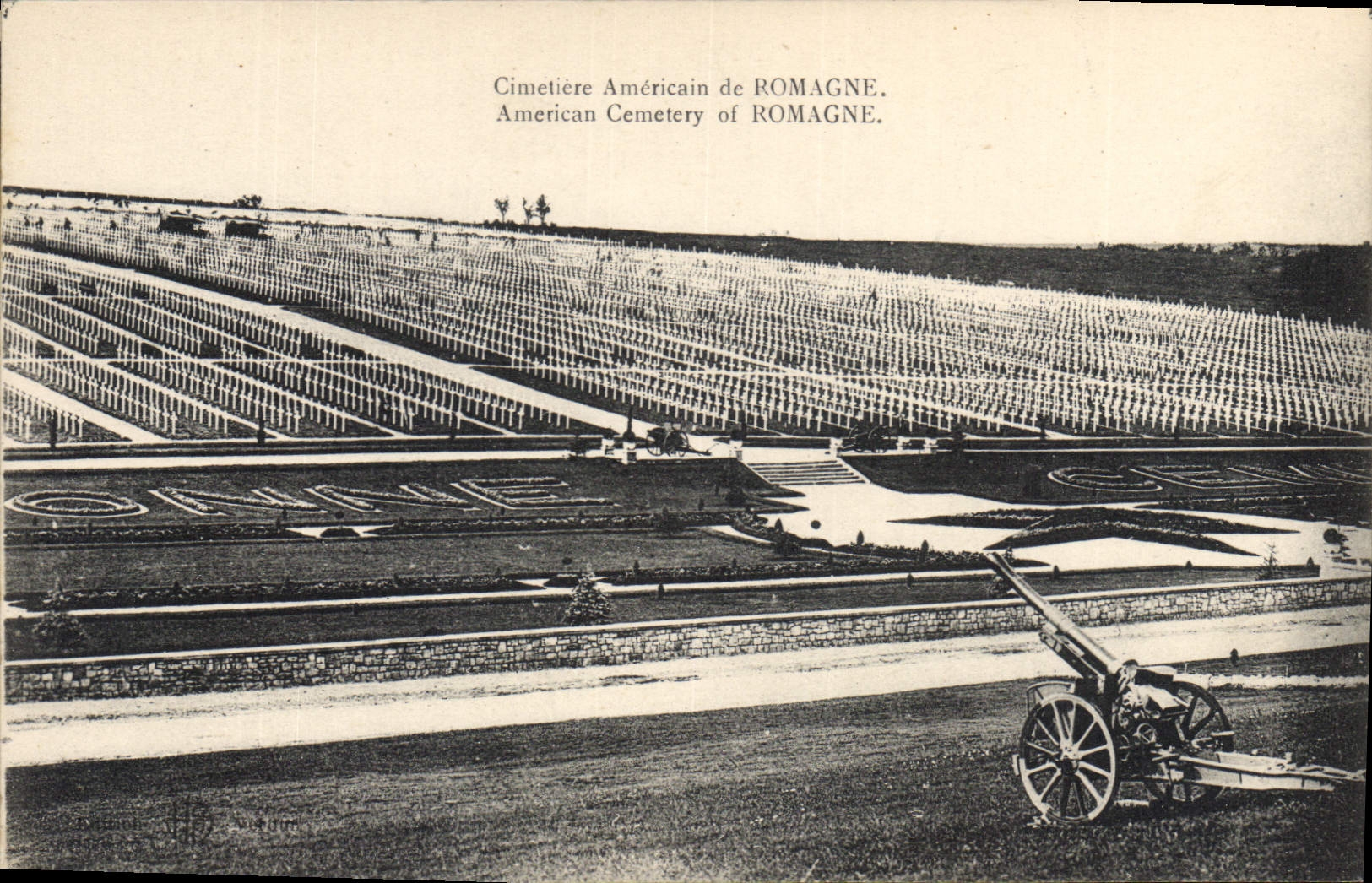 CPA Militaria Cimetière Americain de ROMAGNE