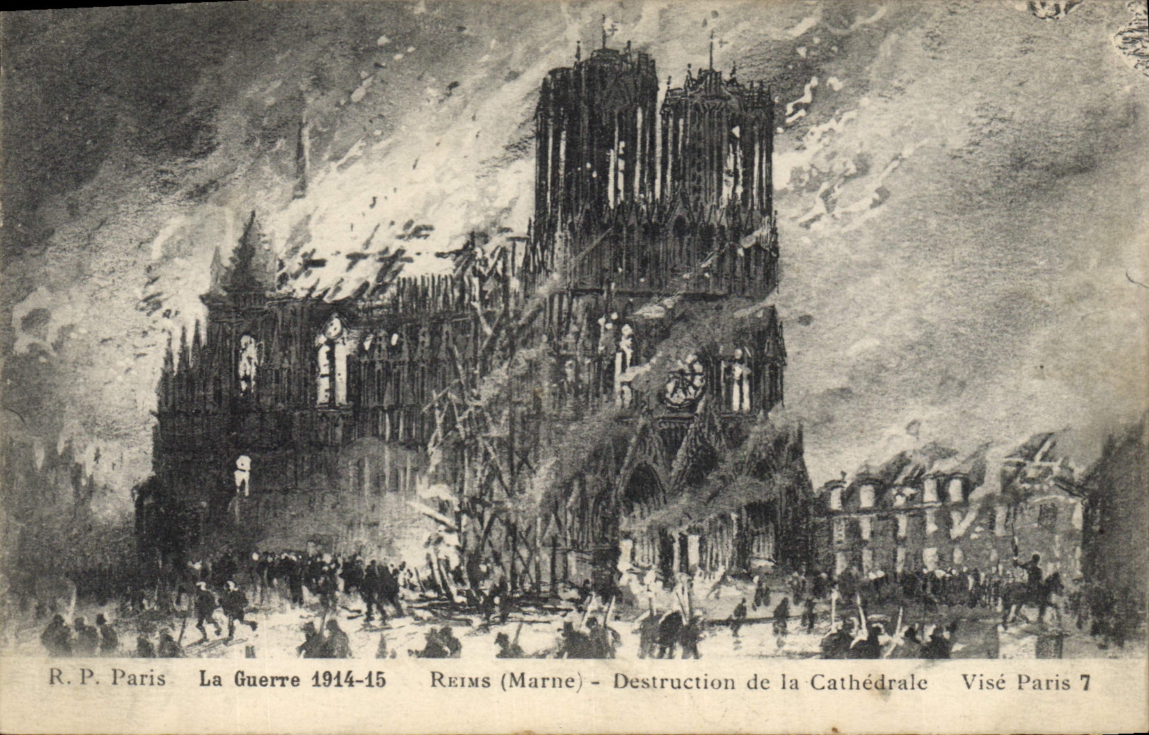CPA Militaria La Guerre 1914-15 REIMS(Marne) - Destruction de la Cathédrale