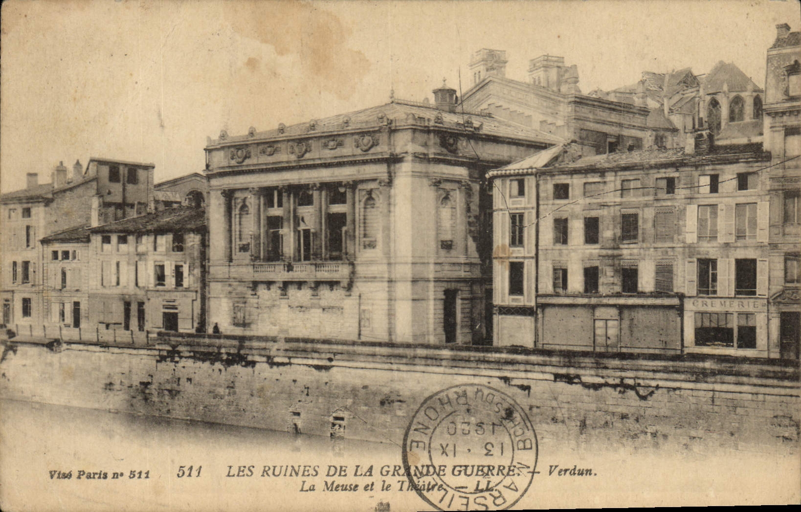 CPA Militaria LES RUINES DE LA GRANDE GUERRE. La Meuse et le Théâtre