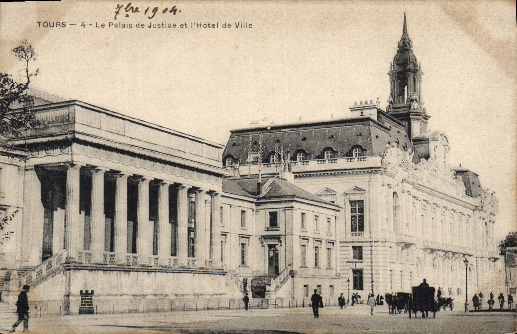 CPA TOURS - Le Palais de Justice et l'Hotel de Ville