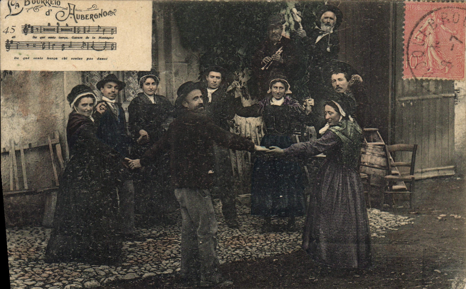 CPA Folklore La bourree