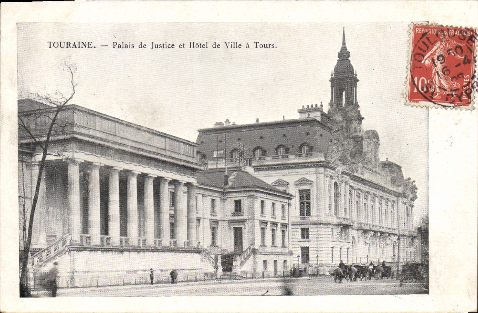 CPA TOURAINE Palais de Justice et Hôtel de Ville à Tours