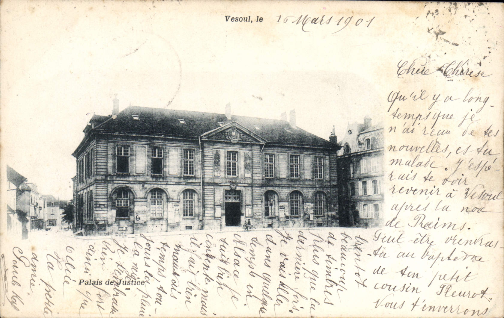 CPA Vesoul  la 16 Mars 1901  Palais de Justice