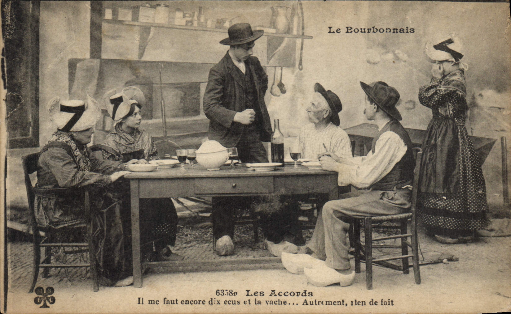 CPA Folklore Le Bourbonnais. - Les Accords. Il me faut encore dix ecus et la vache...Autrement  rien
